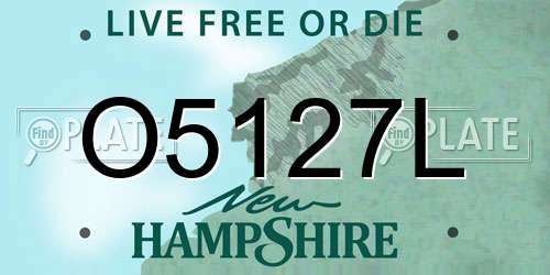 O5127L New Hampshire License Plate
