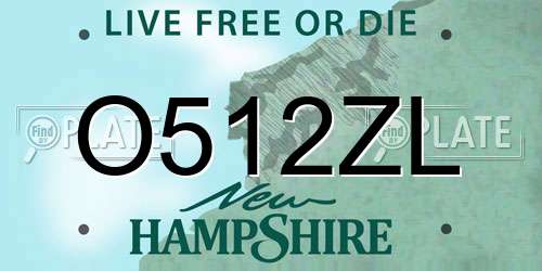 O512ZL New Hampshire License Plate