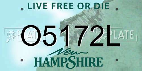 O5172L New Hampshire License Plate