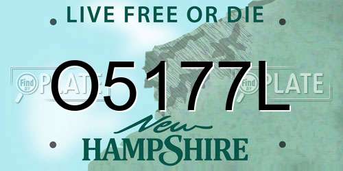 O5177L New Hampshire License Plate