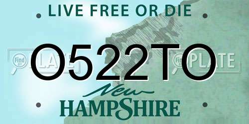 O522TO New Hampshire License Plate