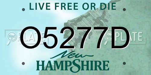 O5277D New Hampshire License Plate
