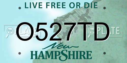 O527TD New Hampshire License Plate