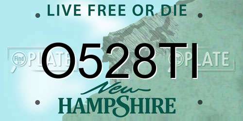 O528TI New Hampshire License Plate