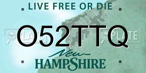 O52TTQ New Hampshire License Plate