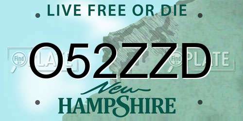 O52ZZD New Hampshire License Plate
