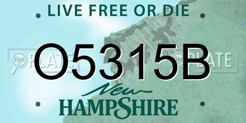 O5315B New Hampshire License Plate