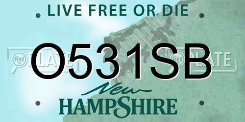 O531SB New Hampshire License Plate