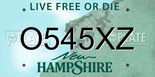 O545XZ New Hampshire License Plate
