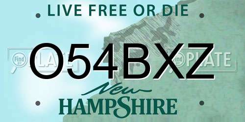 O54BXZ New Hampshire License Plate