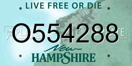 O554288 New Hampshire License Plate