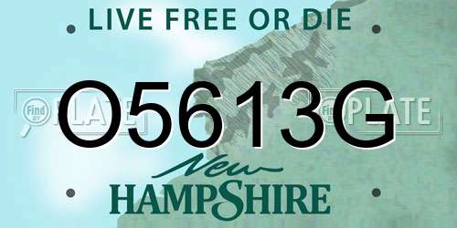 O5613G New Hampshire License Plate