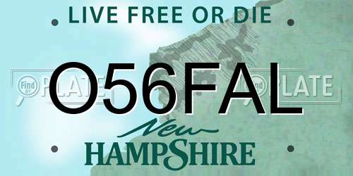 O56FAL New Hampshire License Plate