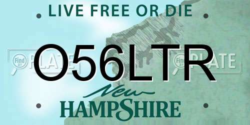O56LTR New Hampshire License Plate