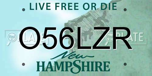 O56LZR New Hampshire License Plate