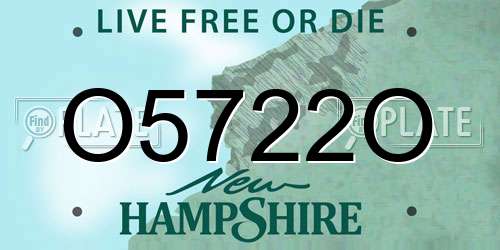 O5722O New Hampshire License Plate