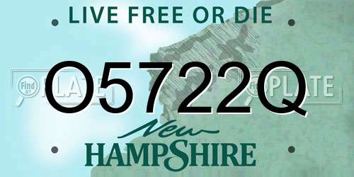 O5722Q New Hampshire License Plate