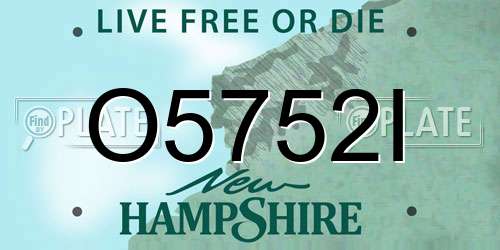 O5752I New Hampshire License Plate