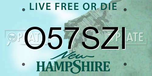 O57SZI New Hampshire License Plate