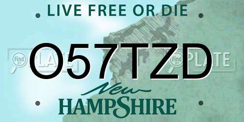 O57TZD New Hampshire License Plate