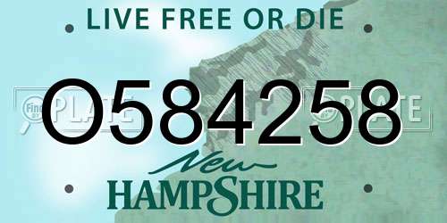 O584258 New Hampshire License Plate