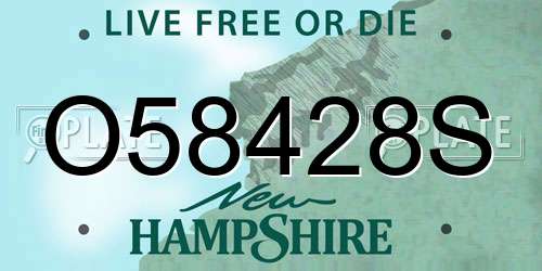 O58428S New Hampshire License Plate