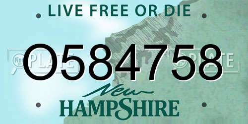 O584758 New Hampshire License Plate