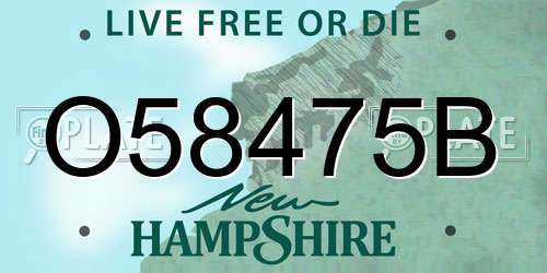 O58475B New Hampshire License Plate