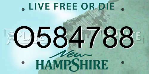 O584788 New Hampshire License Plate