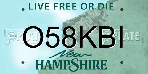 O58KBI New Hampshire License Plate