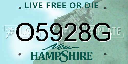 O5928G New Hampshire License Plate