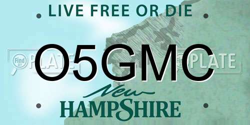 O5GMC New Hampshire License Plate