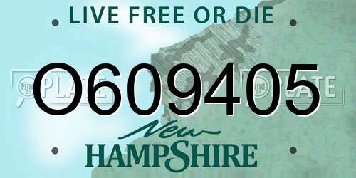 O609405 New Hampshire License Plate