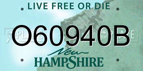 O60940B New Hampshire License Plate