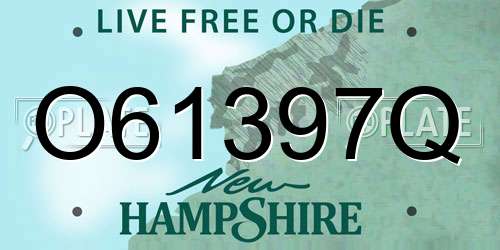 O61397Q New Hampshire License Plate