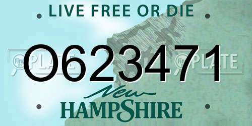 O623471 New Hampshire License Plate