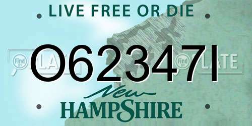 O62347I New Hampshire License Plate