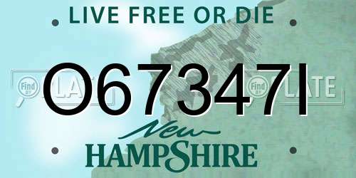 O67347I New Hampshire License Plate