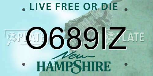 O689IZ New Hampshire License Plate
