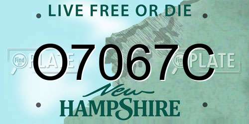 O7067C New Hampshire License Plate