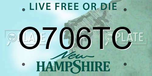 O706TC New Hampshire License Plate