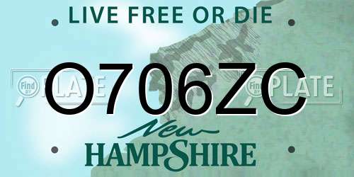 O706ZC New Hampshire License Plate