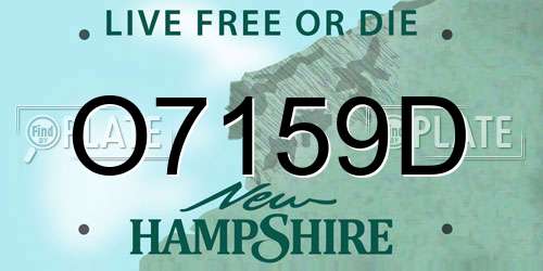 O7159D New Hampshire License Plate