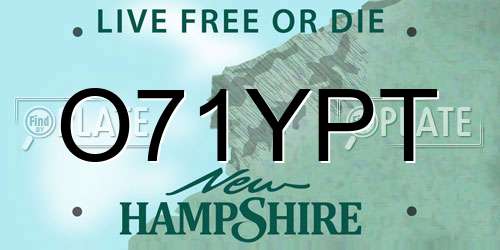 O71YPT New Hampshire License Plate