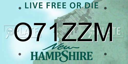 O71ZZM New Hampshire License Plate