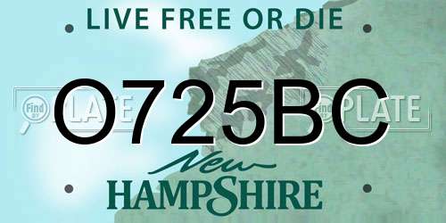 O725BC New Hampshire License Plate