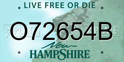 O72654B New Hampshire License Plate