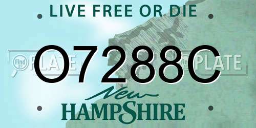 O7288C New Hampshire License Plate