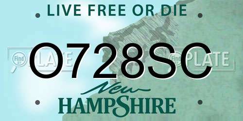 O728SC New Hampshire License Plate
