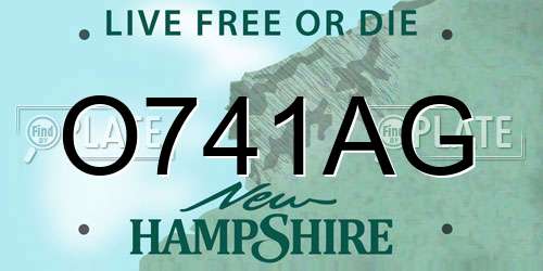 O741AG New Hampshire License Plate